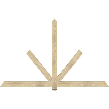 Ekena Millwork Kennewick Rough Sawn Timber Gable Bracket, Douglas Fir, 84"W x 53"H x 2"D x 4"F, 15/12 Pitch GBW084X53X0204KEN00RDF